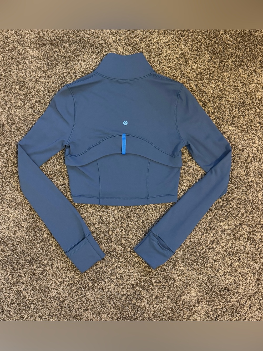 Lululemon Define Cropped Half Zip Luon | Pitch Blue| Womens size 4 - Picture 4 of 4